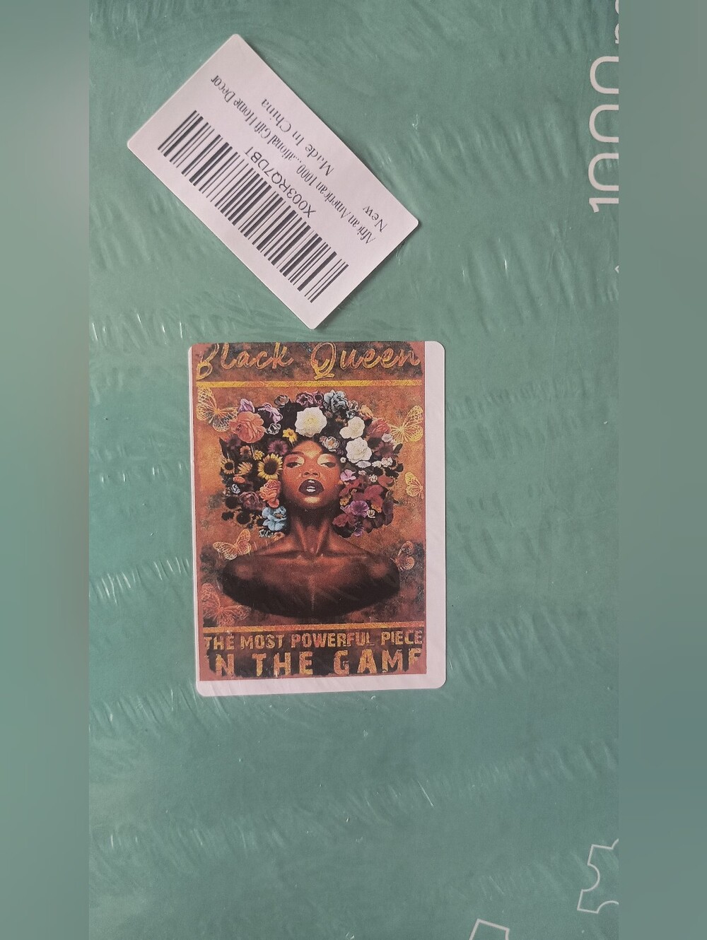 Black Queen Floral Art Jigsaw Puzzle— Multicolor Accent